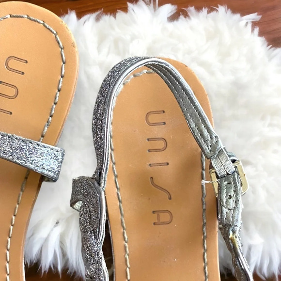 Womens Thong Sandals Silver Braided Strap Ankle Buckle Comfort Casual - Picture 12 of 12